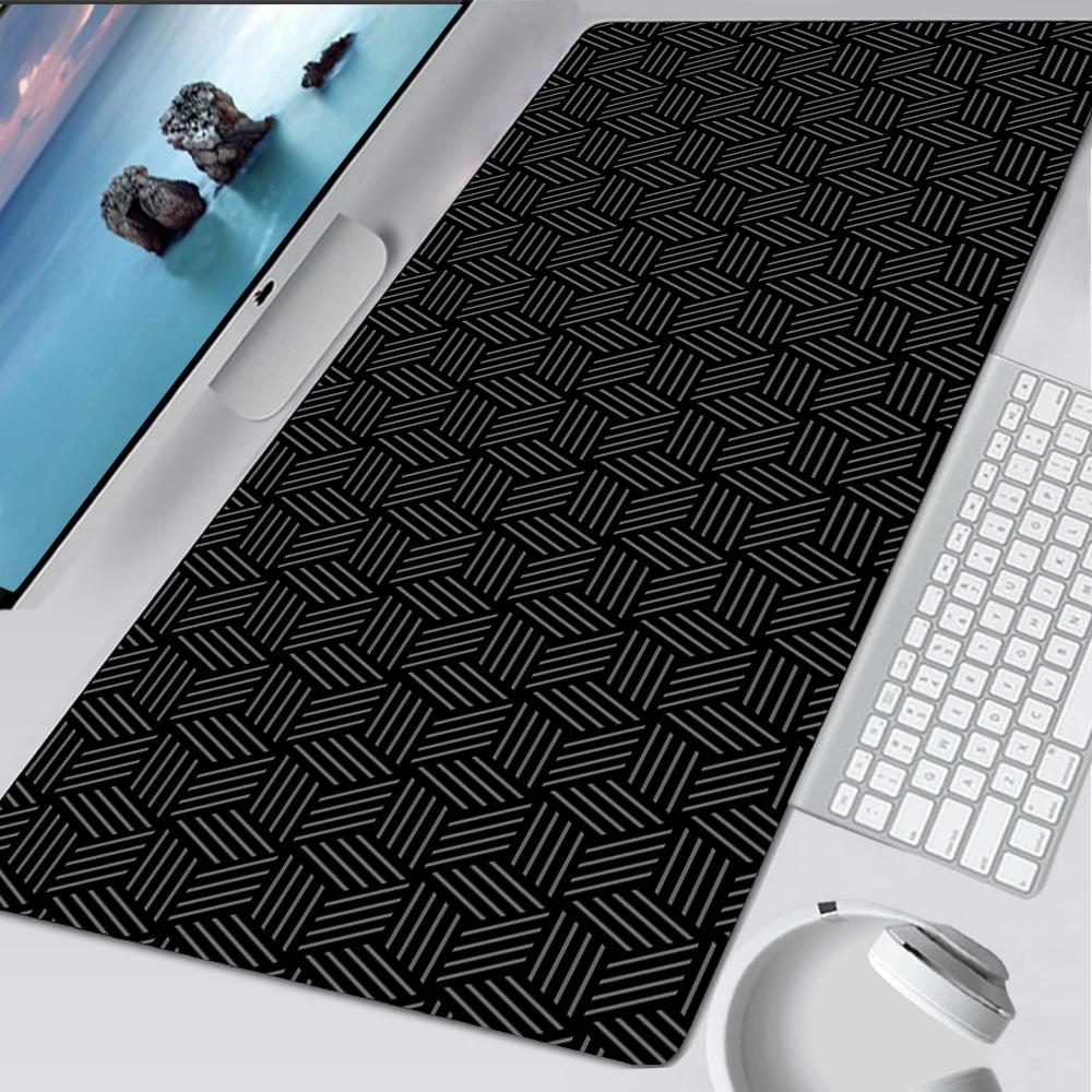 Gaming Accessories For Your Desk - Laptop Mouse Pad Hitam Deskmat Segi
