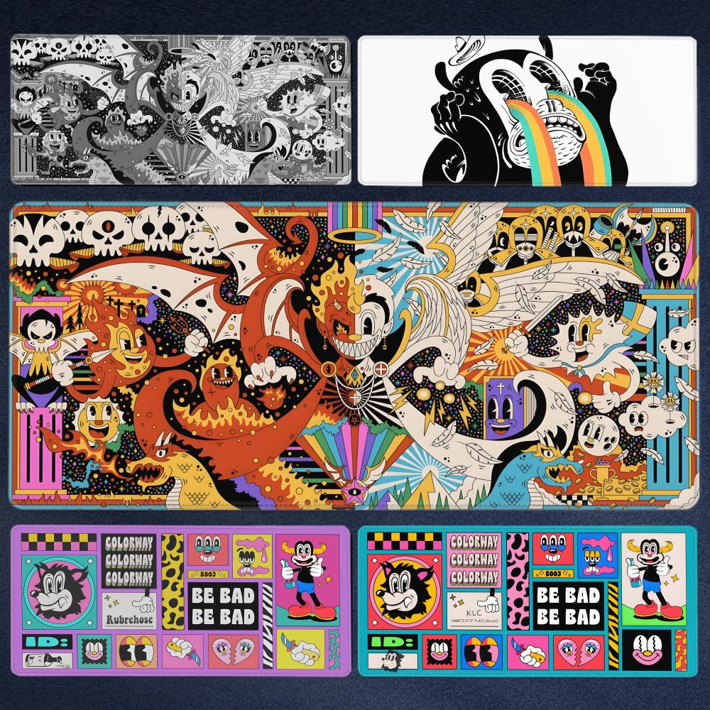 Gaming Accessories White - Jepang Kawaii Deskmat Rubrehose Mouse Pad