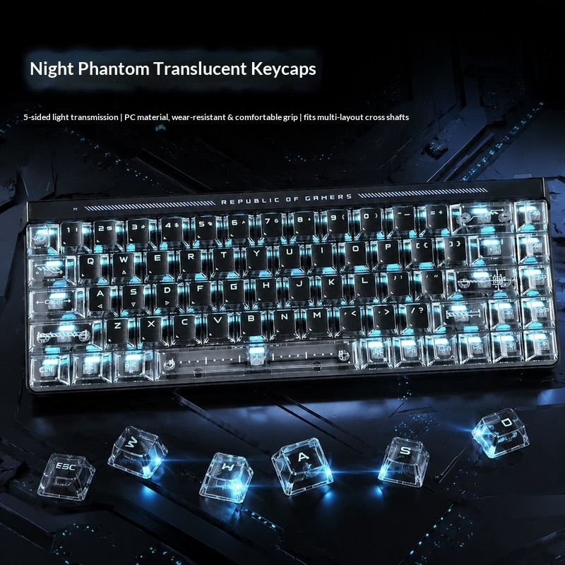 Keycaps Transparan dengan Lamp - Gaming Accessories White ulasan dan harga