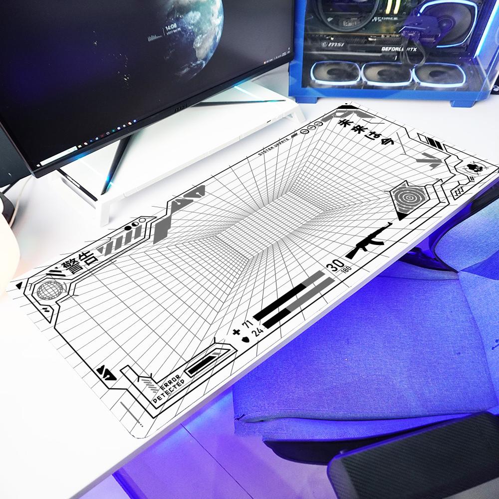 Perspective Grid Desk Mat Gami - Gaming Accessories White ulasan dan harga