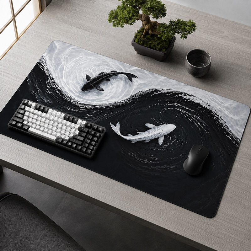 Alas Mouse Koi Hitam Putih Gam - Gaming Accessories White ulasan dan harga